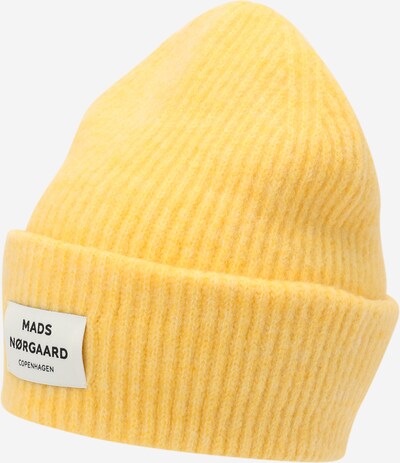 MADS NORGAARD COPENHAGEN Bonnet 'Tosca Anju' en jaune / blanc, Vue avec produit