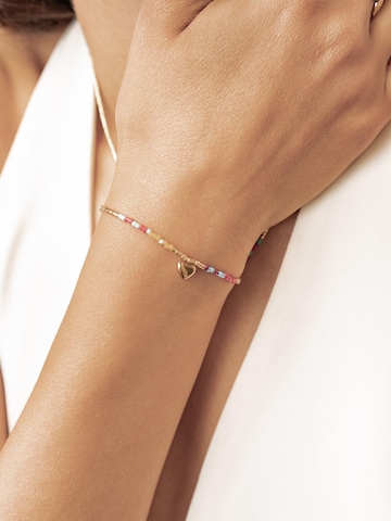 Braccialetto 'Summer Bead Heart' di Hey Happiness in oro