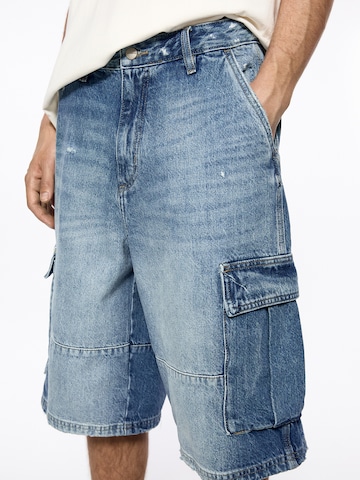 Loosefit Jeans cargo Pull&Bear en bleu