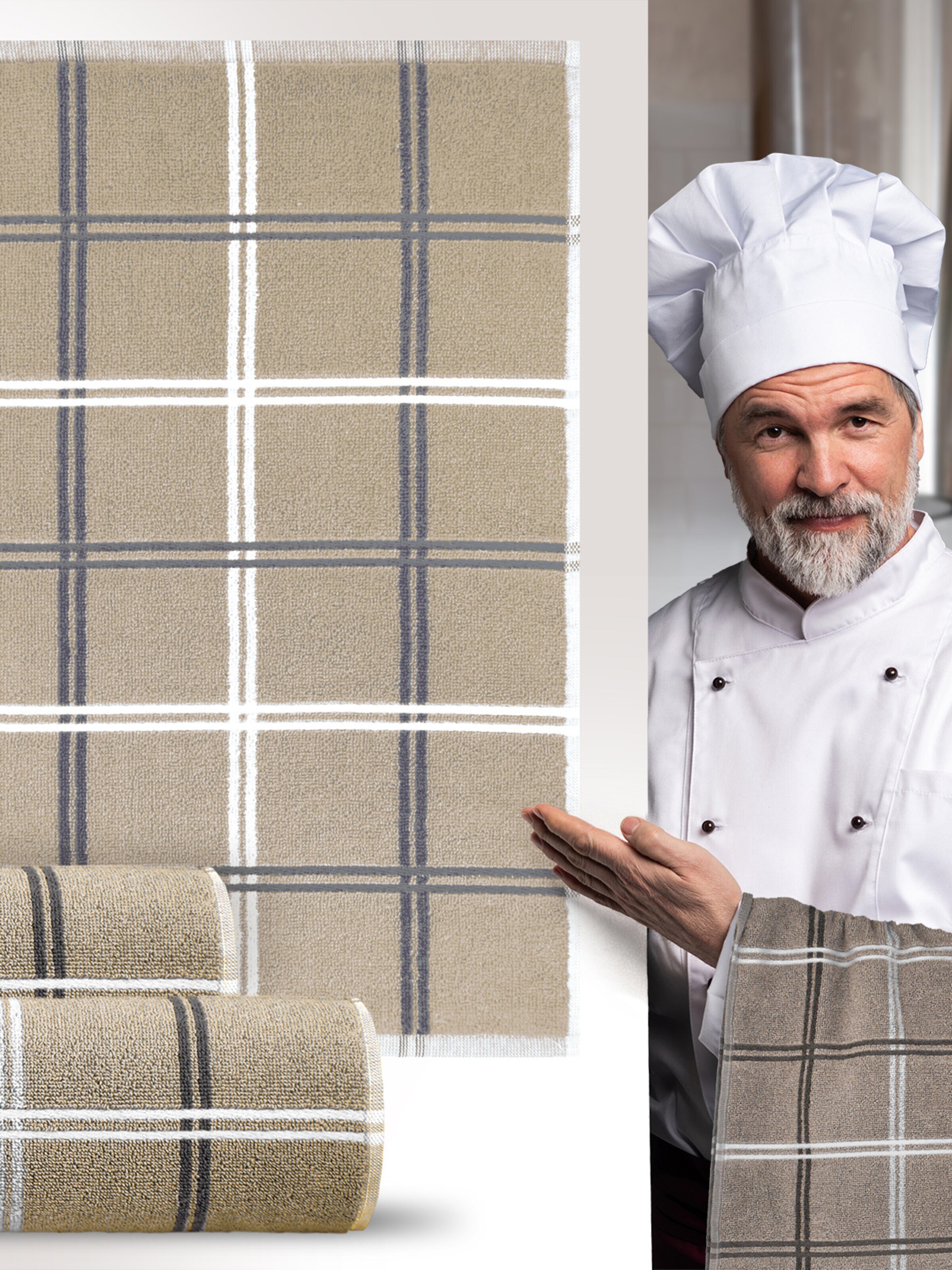 Lashuma Towel 'Lyon' in Beige: front