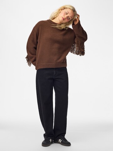 PIECES Sweater 'IVA' in Brown