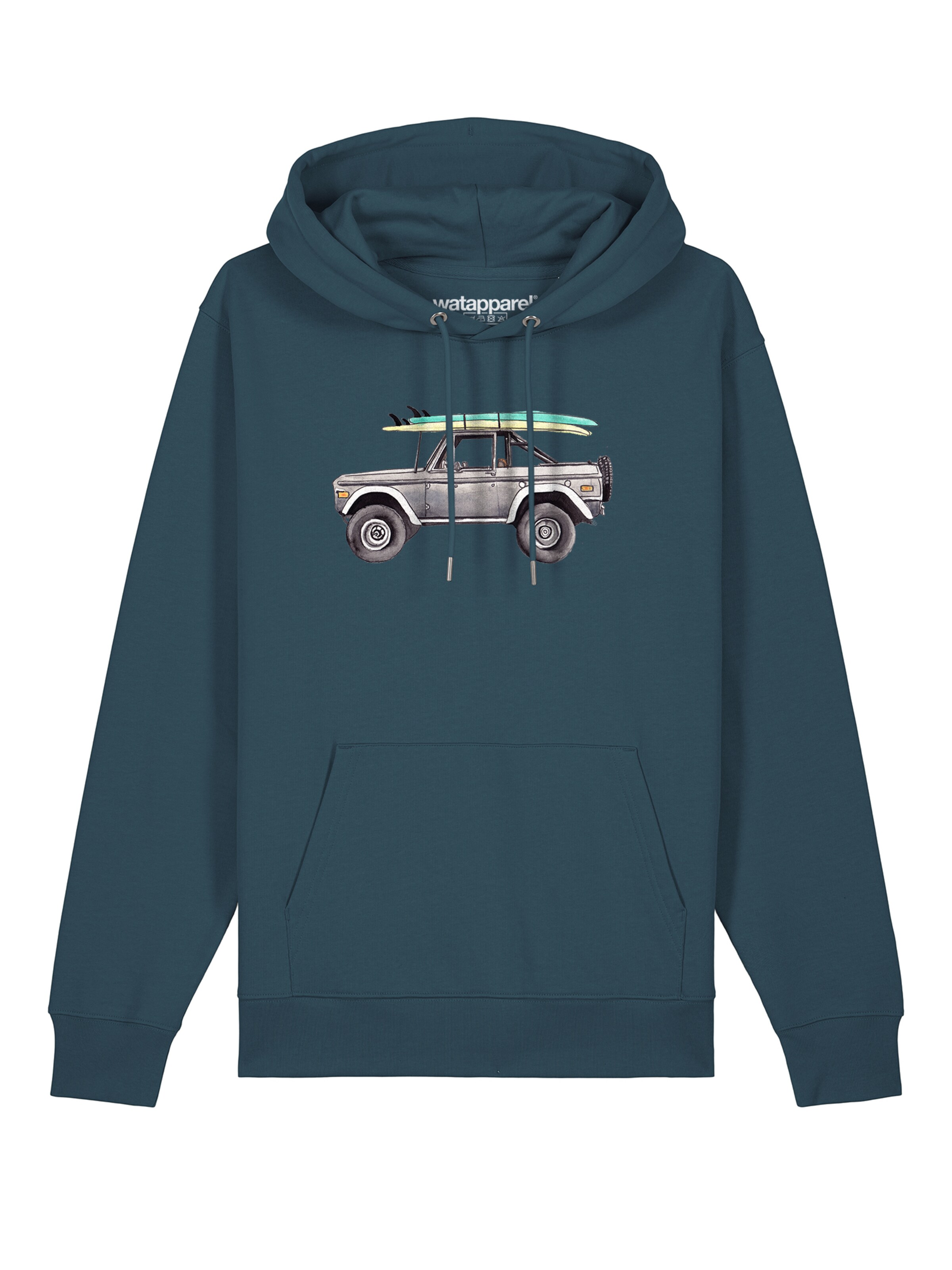 Watapparel Sweatshirt ' Surf Pickup ' in Blauw: voorkant
