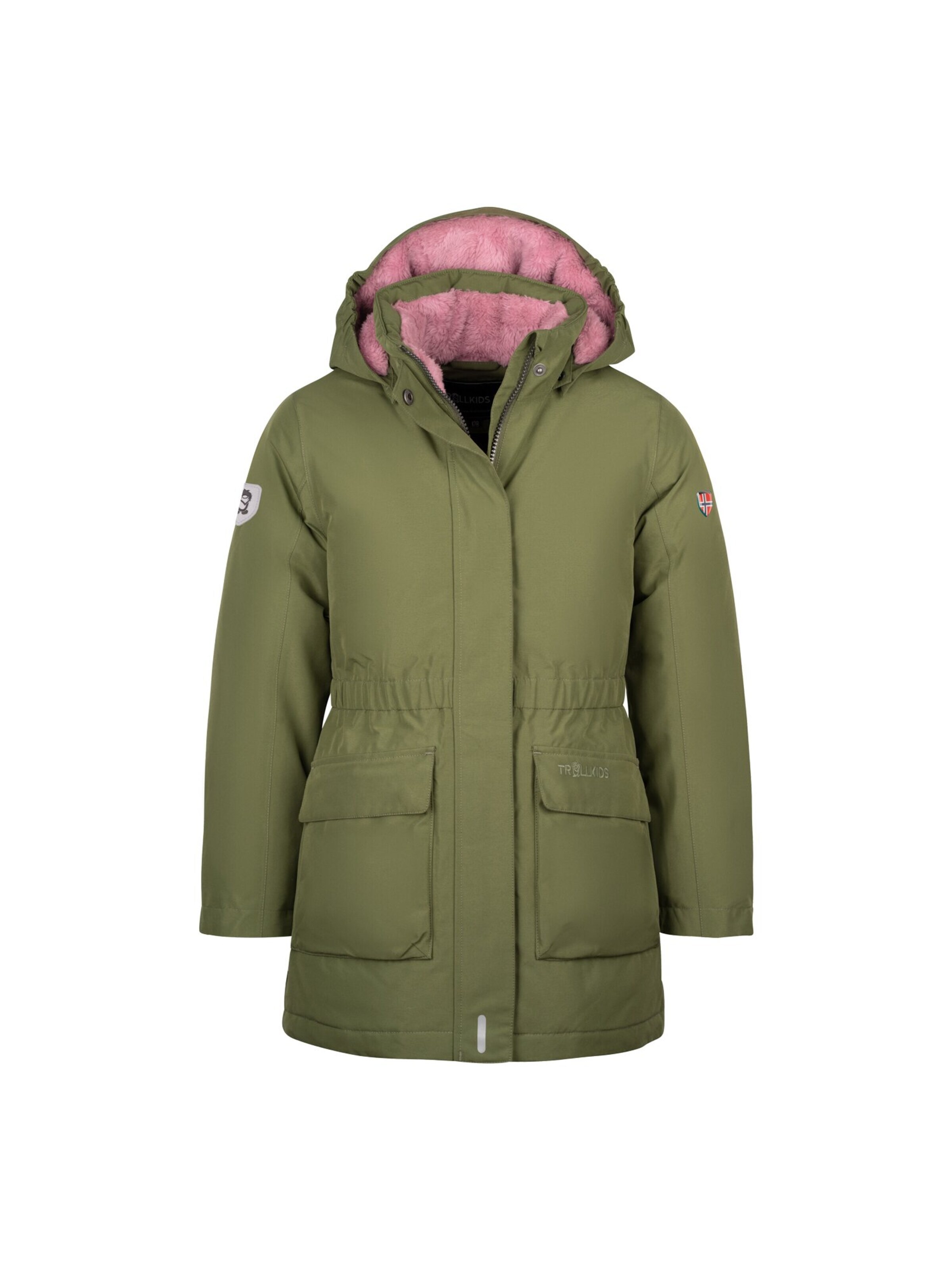 TROLLKIDS Winter Jacket in Green: front