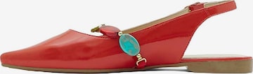 Desa - Zapatos destalonado 'Ballerinen' en rojo: frente