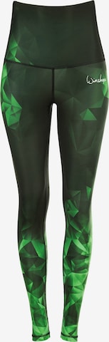 Skinny Pantaloni sport 'HWL102' de la Winshape pe verde: față