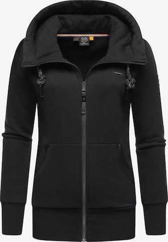 Ragwear Zip-Up Hoodie 'Neska' in Black: front