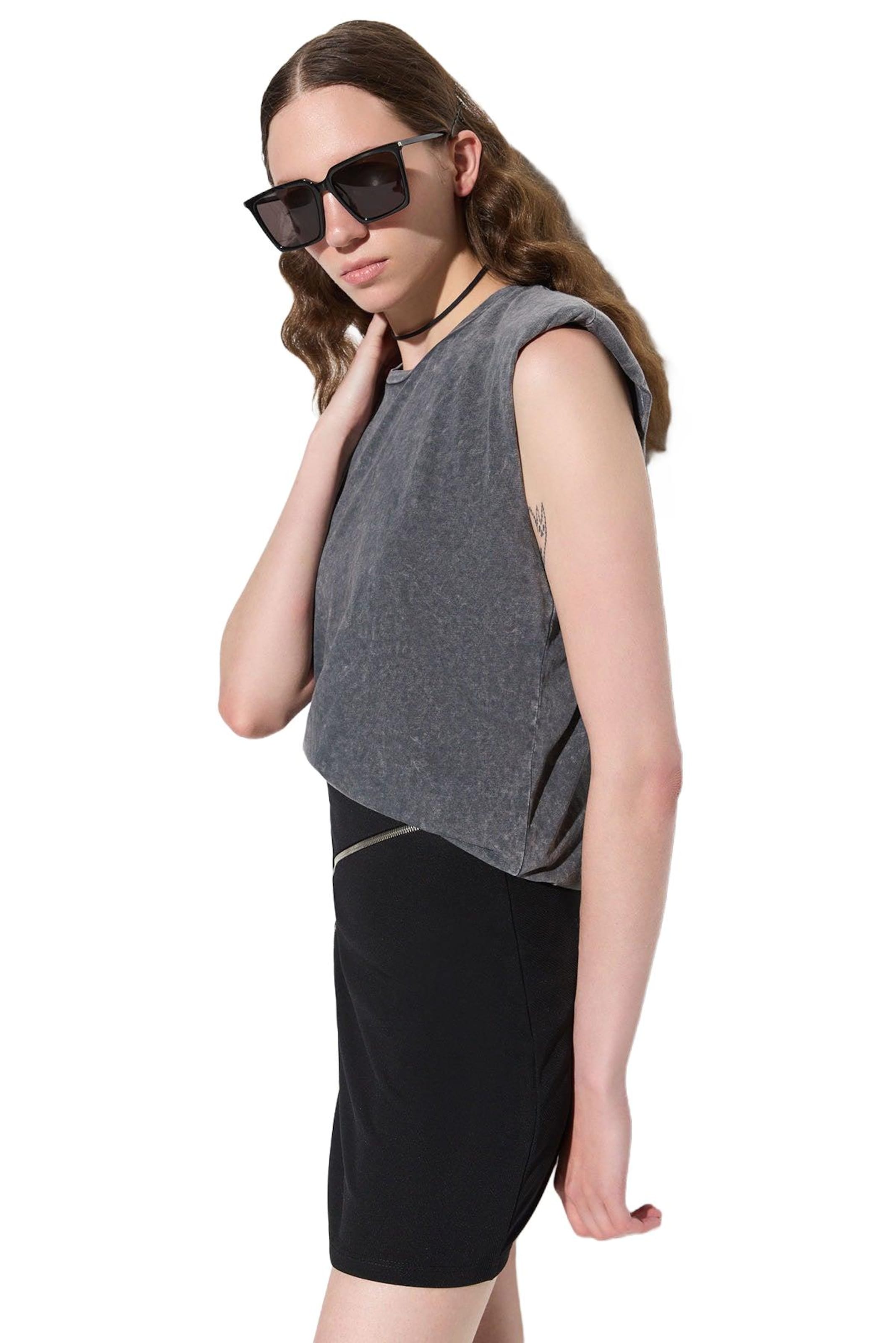 Alexa Dash Shirt in Grey