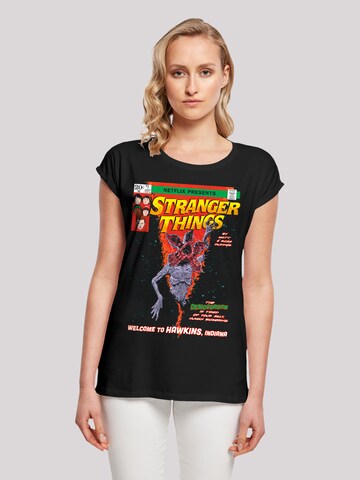 T-shirt 'Stranger Things Comic Cover Netflix TV Series' F4NT4STIC en noir : devant
