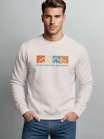Neverless Sweatshirt 'Destination unknown' in Beige
