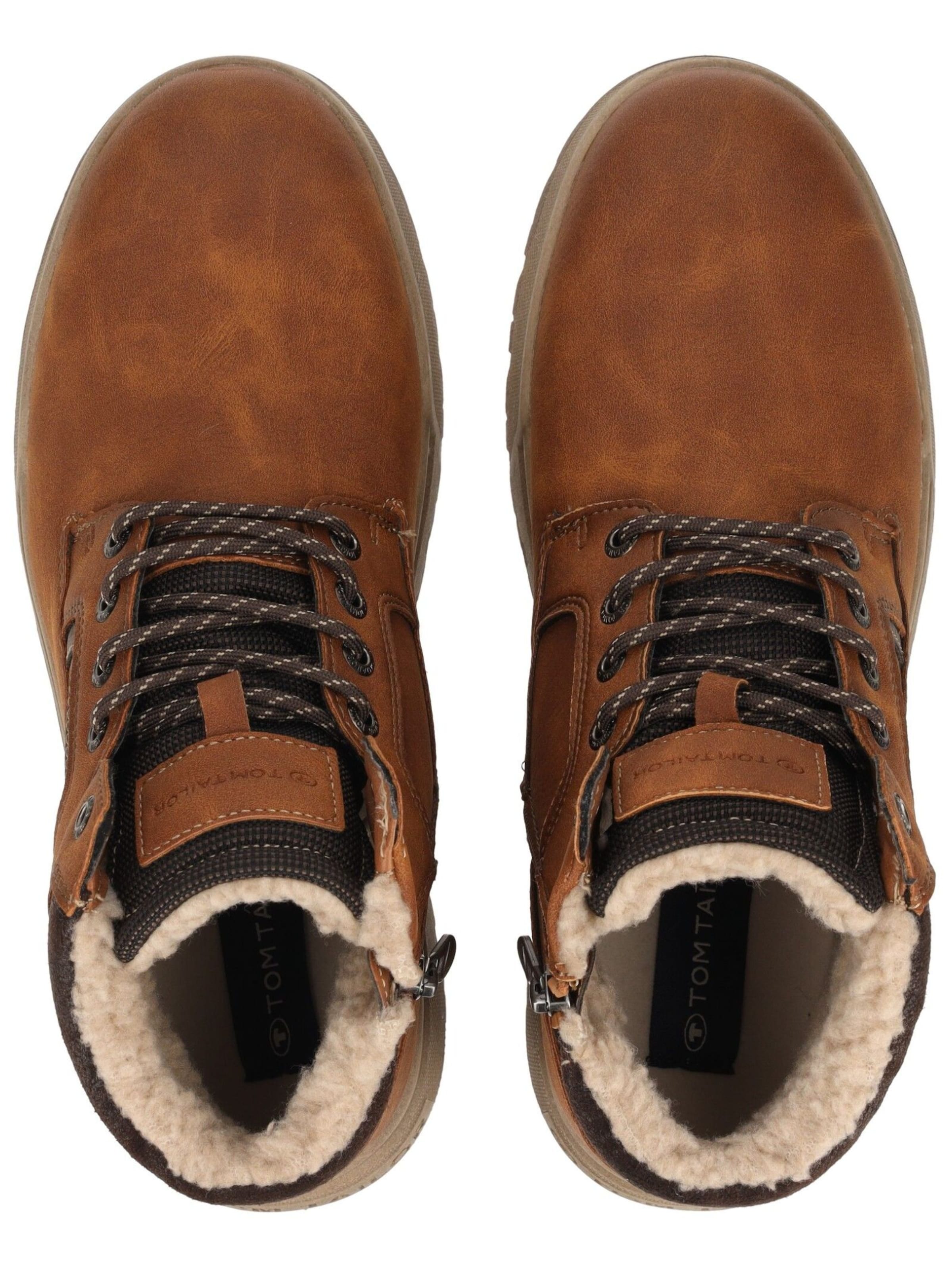 TOM TAILOR Lace-Up Boots in Brown