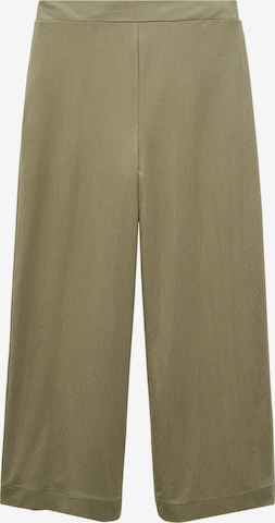 MANGO Široke hlačnice Hlače 'CINTIA' | zelena barva: sprednja stran