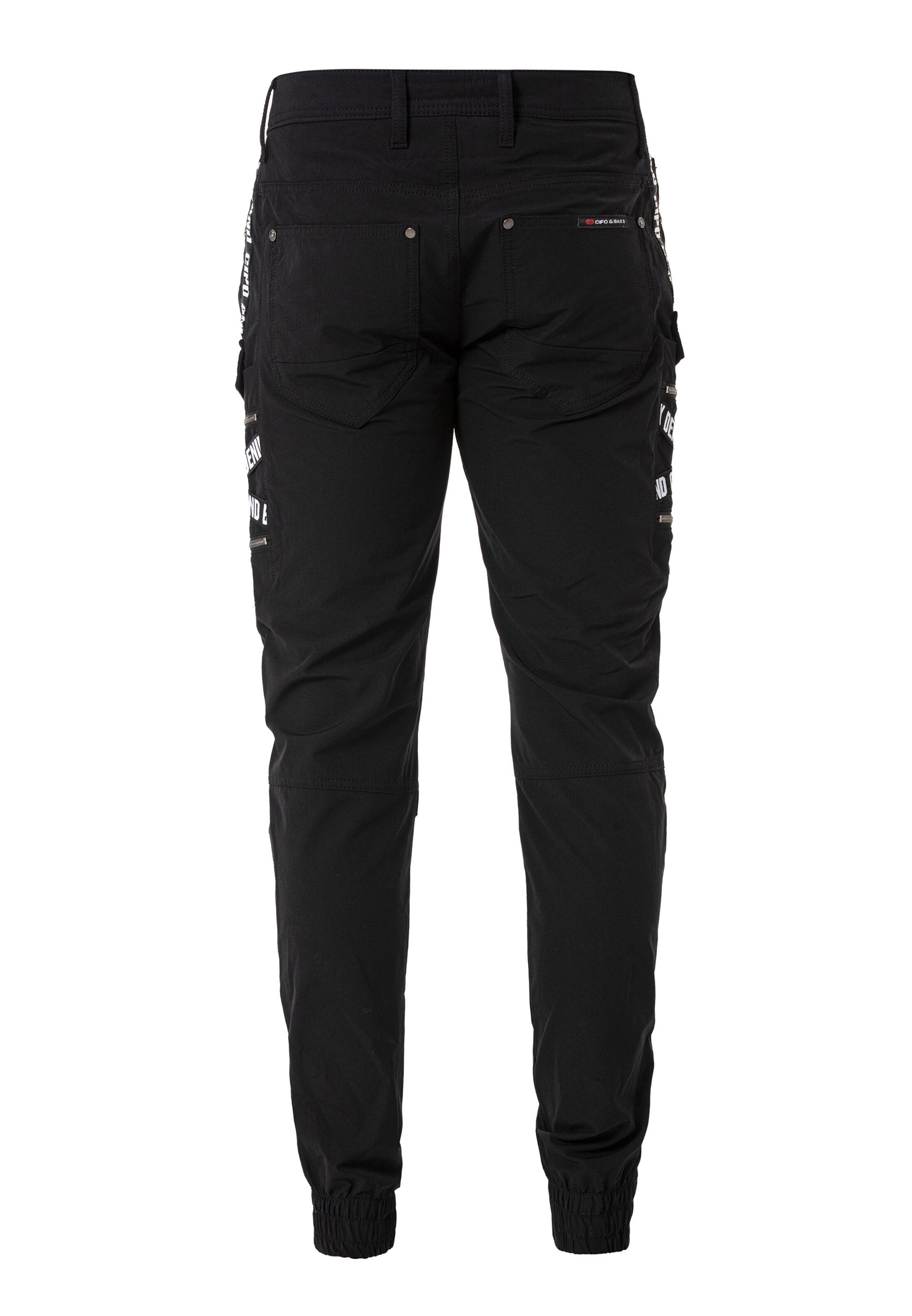 CIPO & BAXX Tapered Cargohose in Schwarz