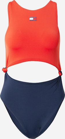 Tommy Jeans Bustier Badeanzug in Rot: predná strana