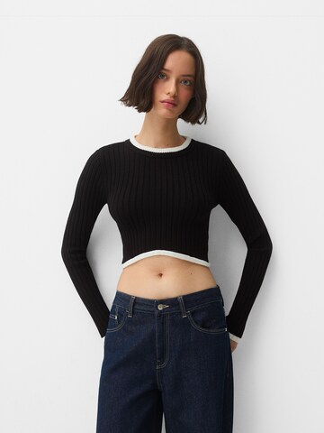 Bershka Pulover | črna barva: sprednja stran