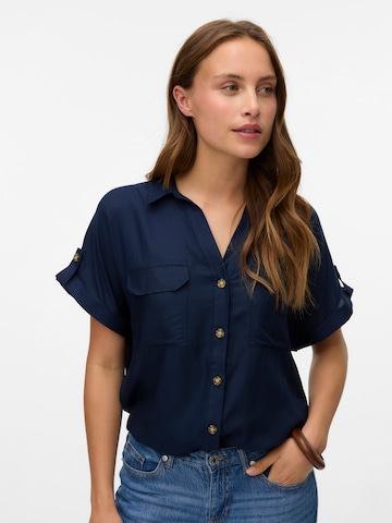 VERO MODA Blouse 'VMBUMPY' in Blauw: voorkant