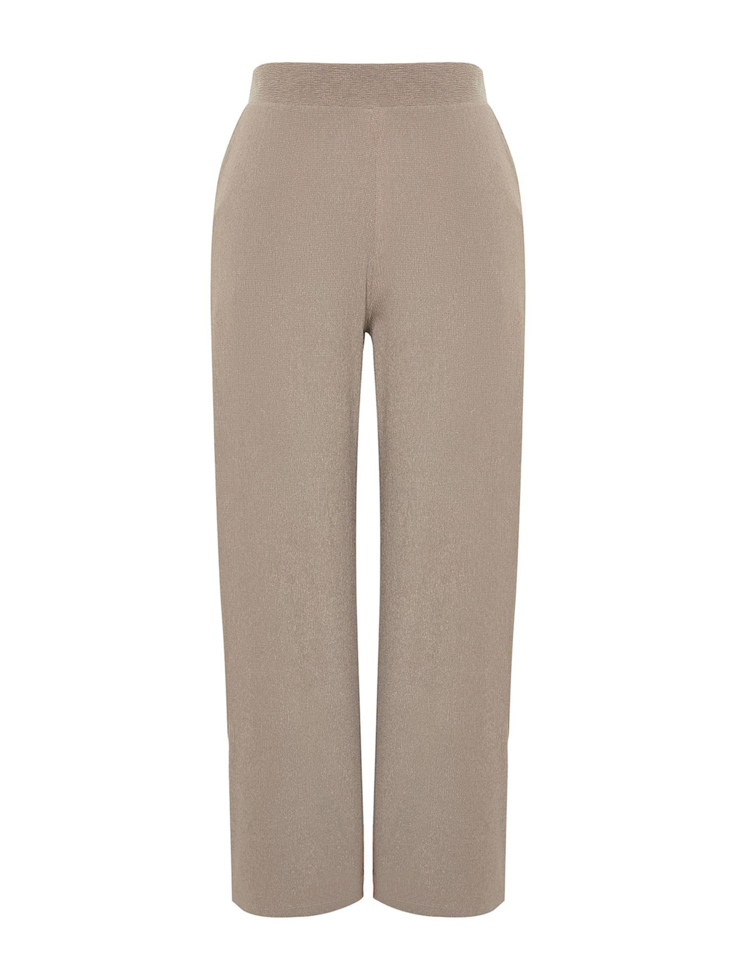 Wide leg Pantaloni de la Trendyol Curve pe maro: față