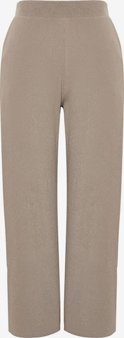 Trendyol CurveWide Leg/ Široke nogavice Hlače - smeđa boja: prednji dio