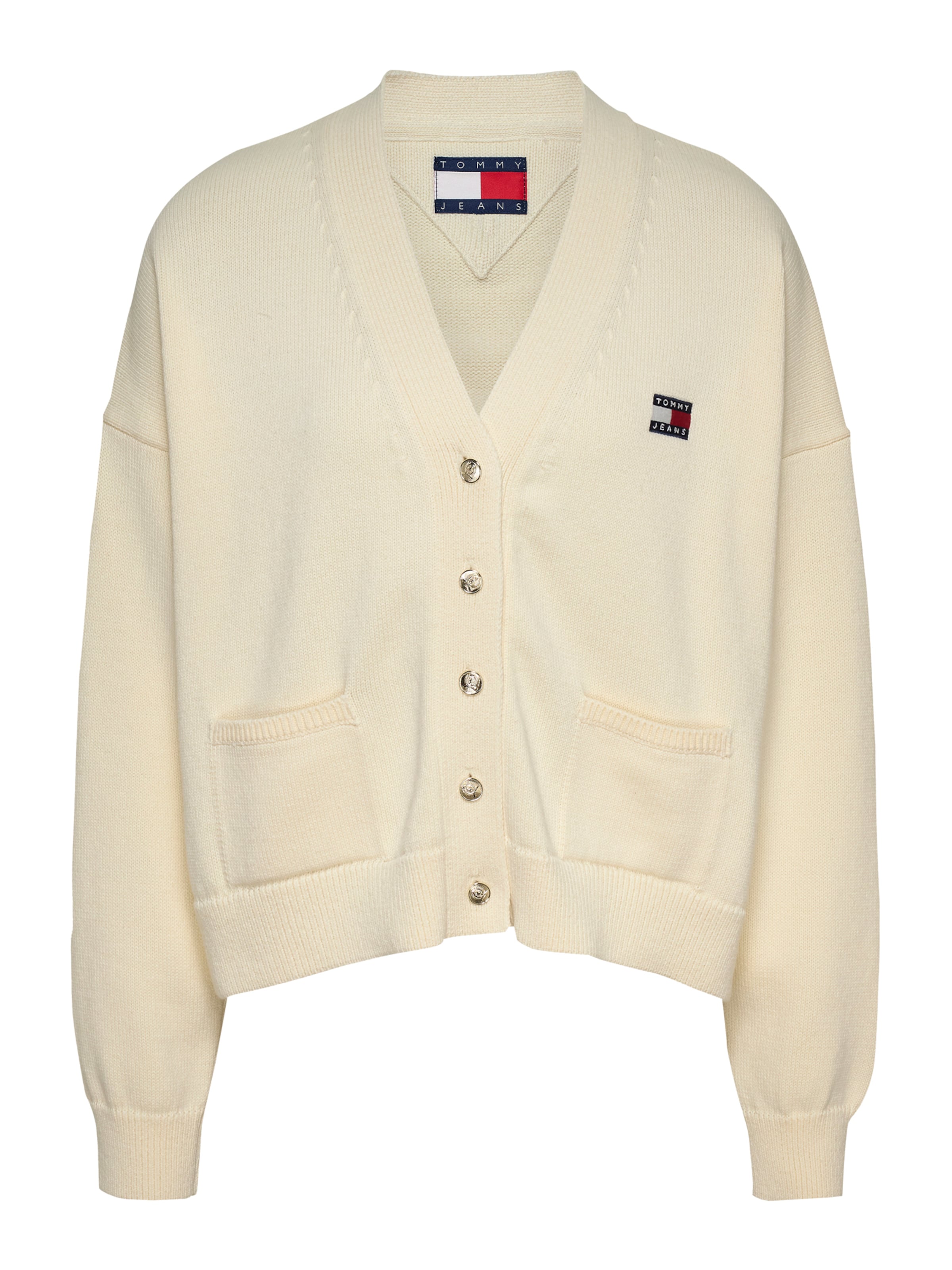 Tommy Jeans Strickjacke in Weiß: Vorderseite