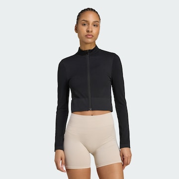 ADIDAS PERFORMANCE Sportstrickjacke 'Essentials' in Schwarz: Vorderseite
