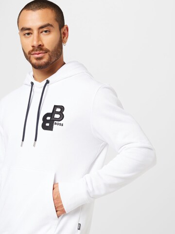 Sweat-shirt 'Seeger 134' BOSS Black en blanc