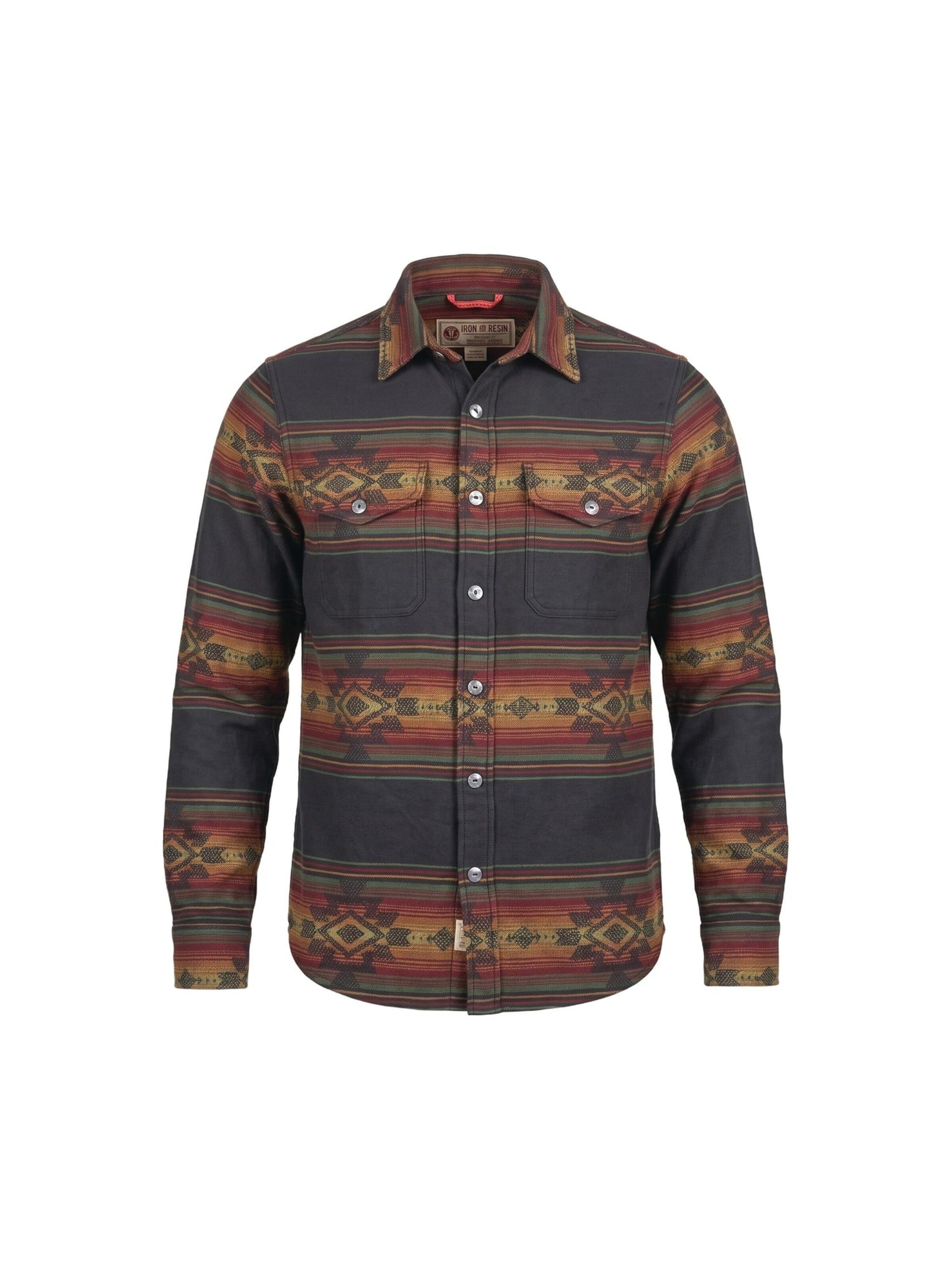 Camicia 'KLAMATH SHIRT BLACK' di Iron and Resin in nero: frontale