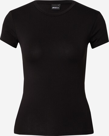 Gina Tricot Тениска в черно: отпред