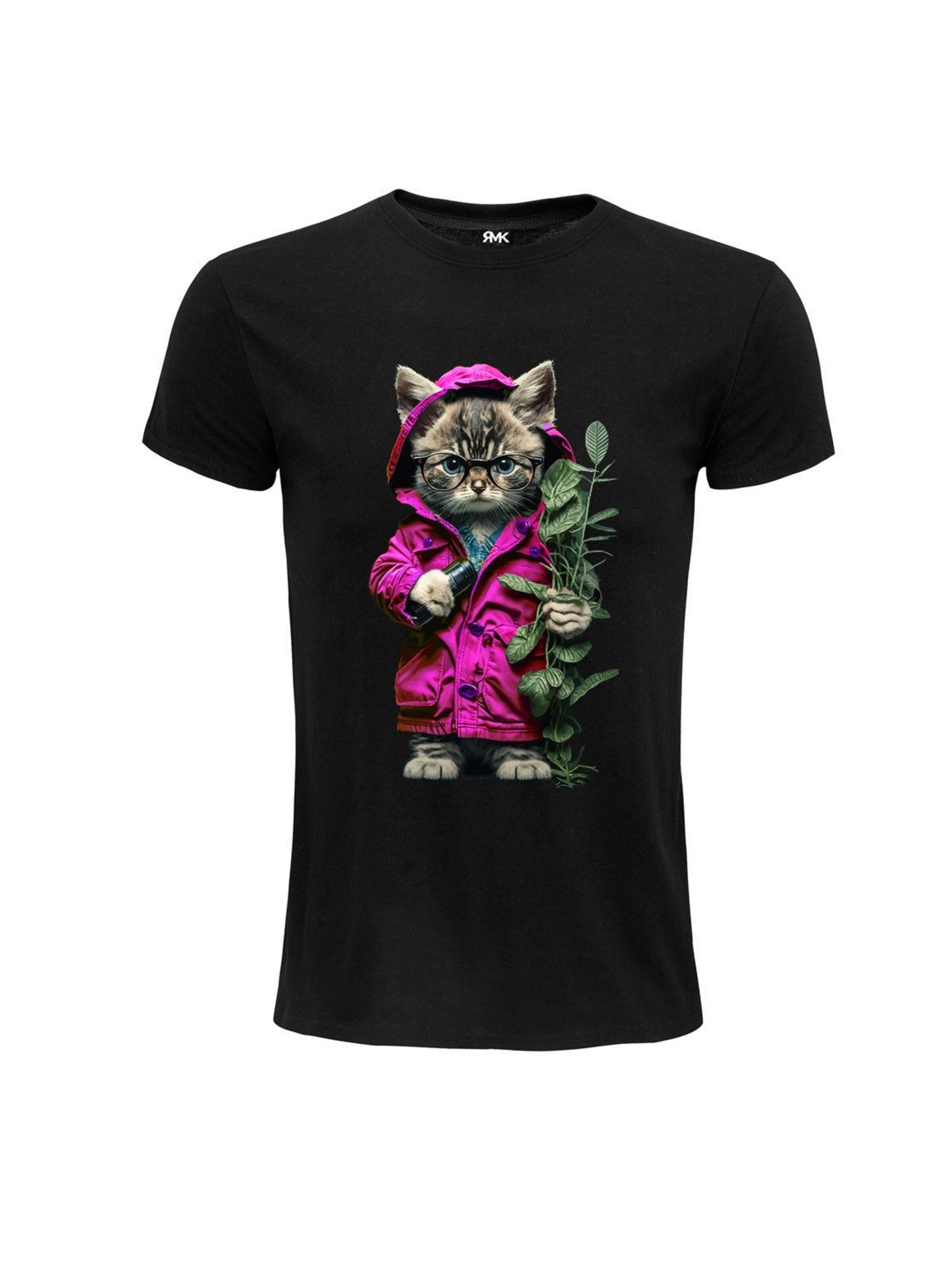 RMK Shirt 'Cat Katze'‌‌‌‌‌‌ in schwarz, Produktansicht