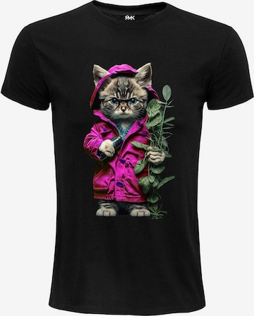 RMK Shirt 'Cat Katze' in Schwarz: Vorderseite