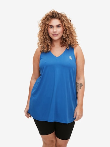 Active by Zizzi Sports Top in Blue: front