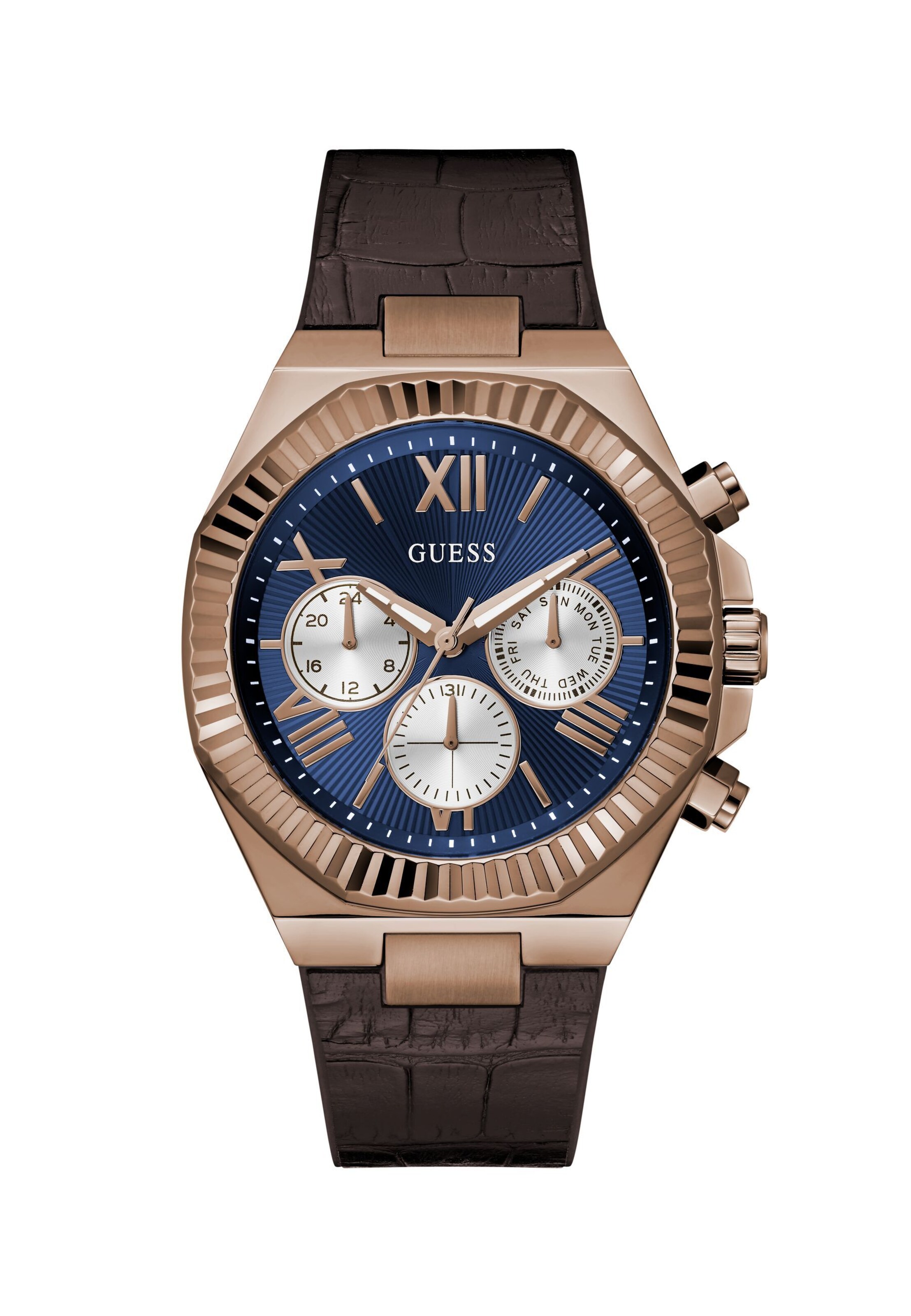 GUESS Analog watch 'EQUITY' in Brown