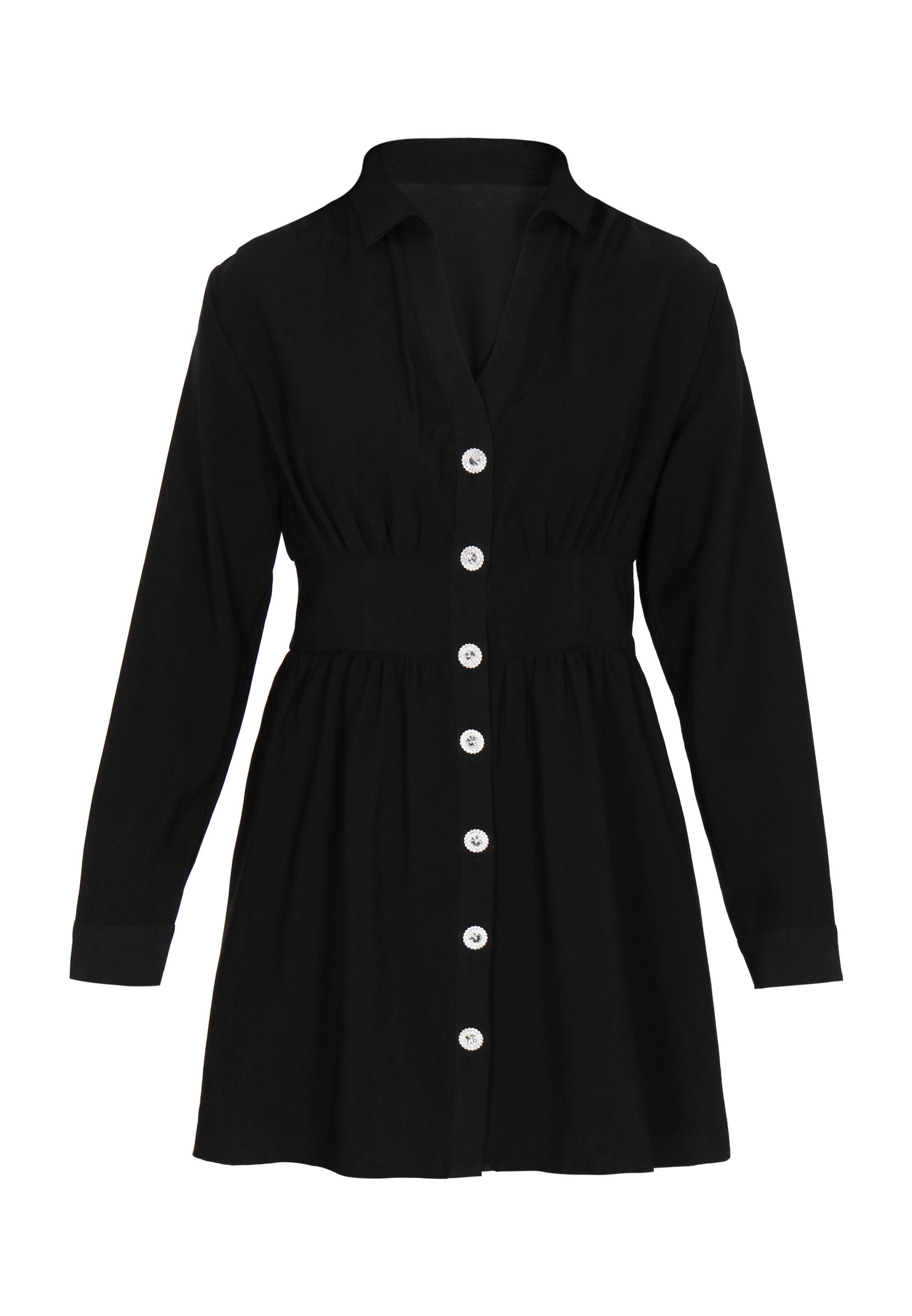 NAEMI - Vestidos camiseiros em preto: frente