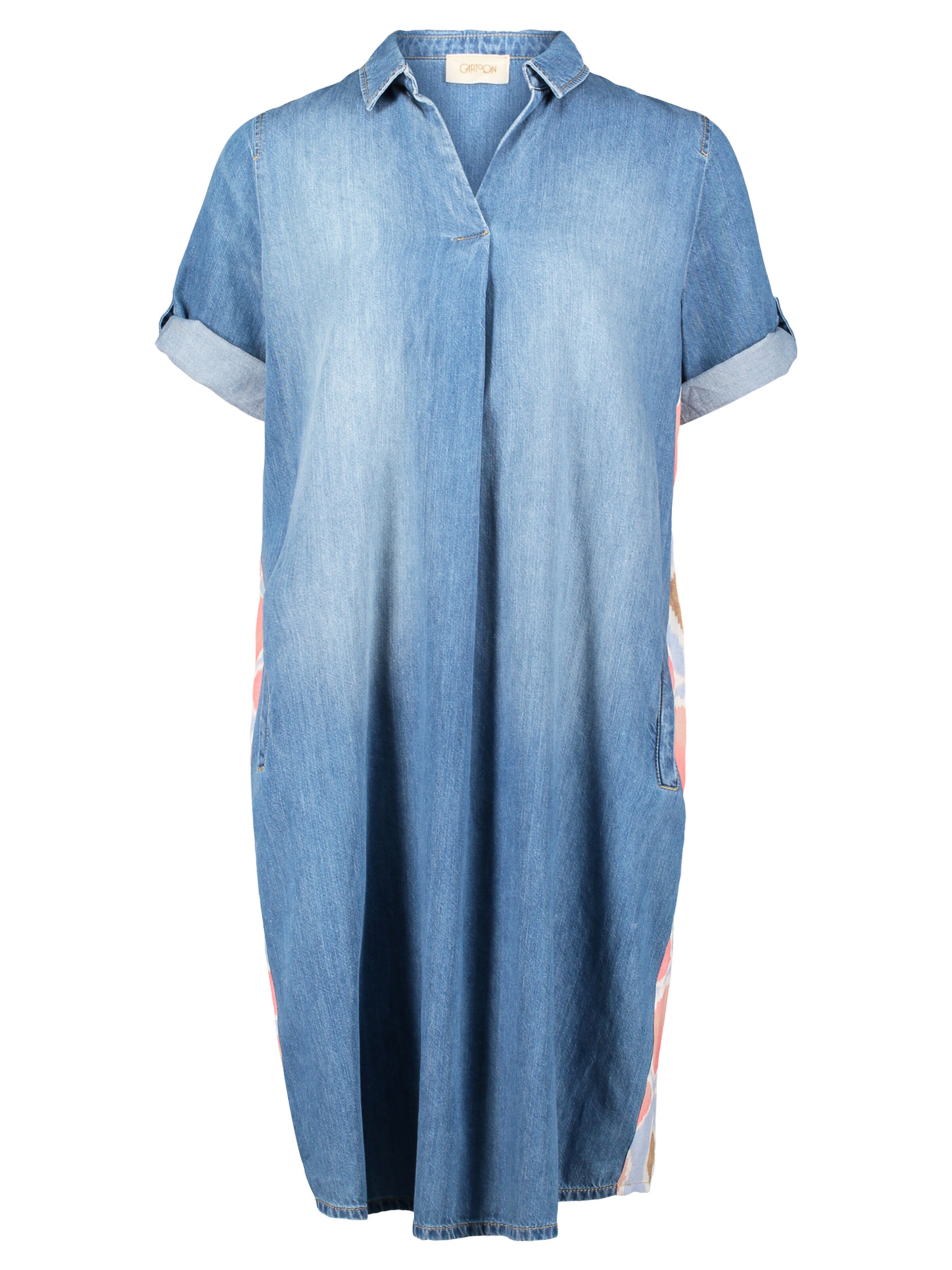 Cartoon Cocktailjurk in Blauw: voorkant