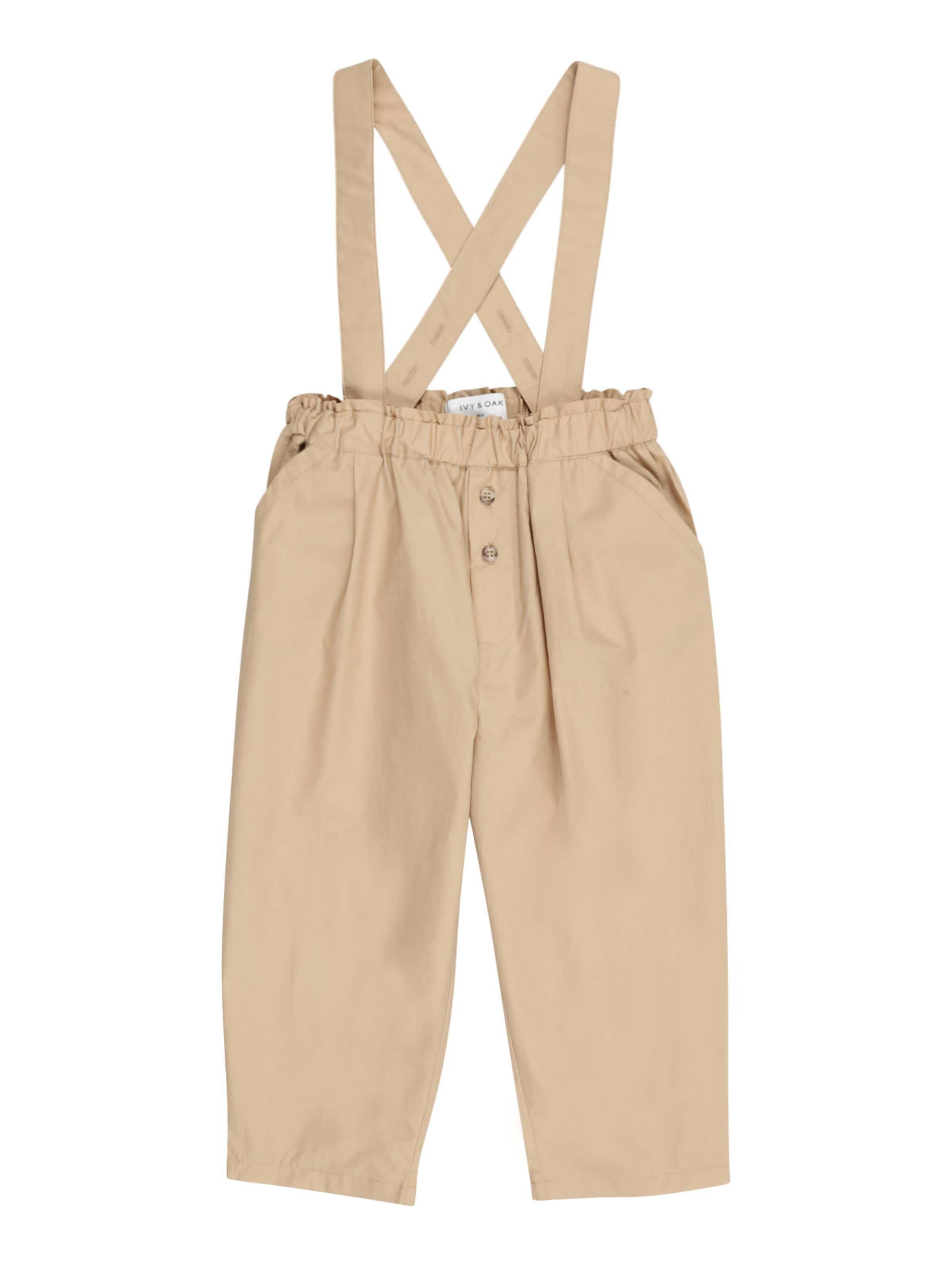 IVY OAK KIDSregular Hlače s tregerima - bež boja: prednji dio