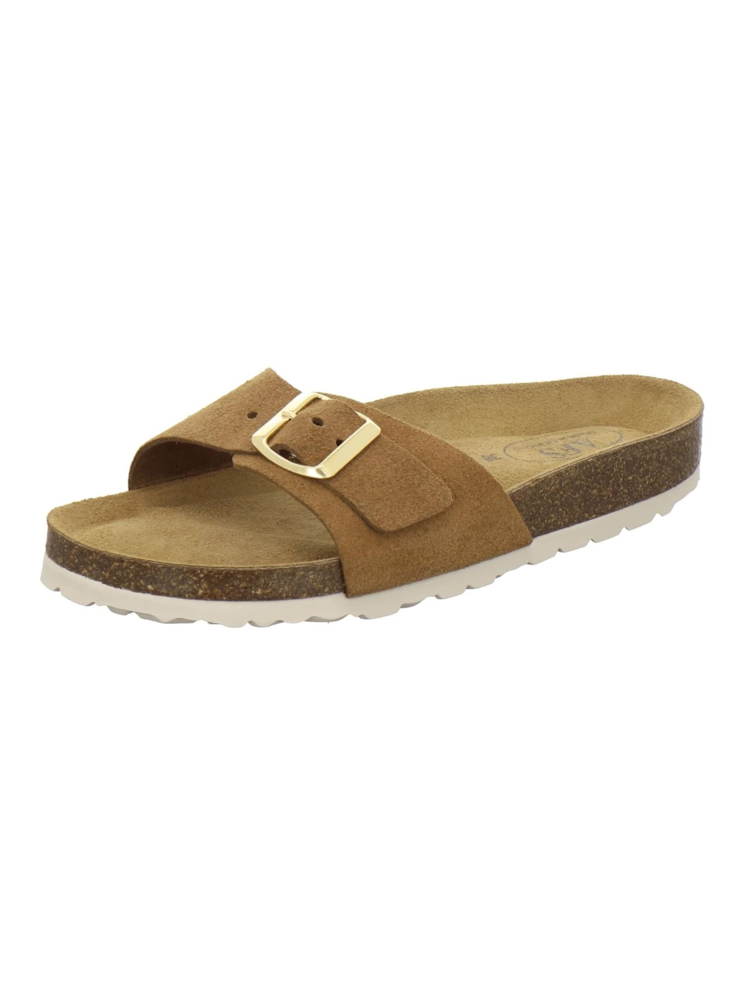 AFS-Schuhe Pantolette 'Pantoletten Damen Einschnaller cognac'‌‌‌‌‌‌ in Braun: Vorderseite