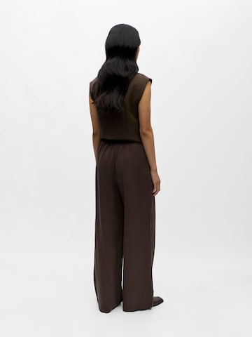 OBJECT Široký strih Plisované nohavice 'OBJMOLLY' - Hnedá