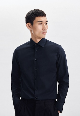 Coupe slim Chemise business SEIDENSTICKER en bleu : devant