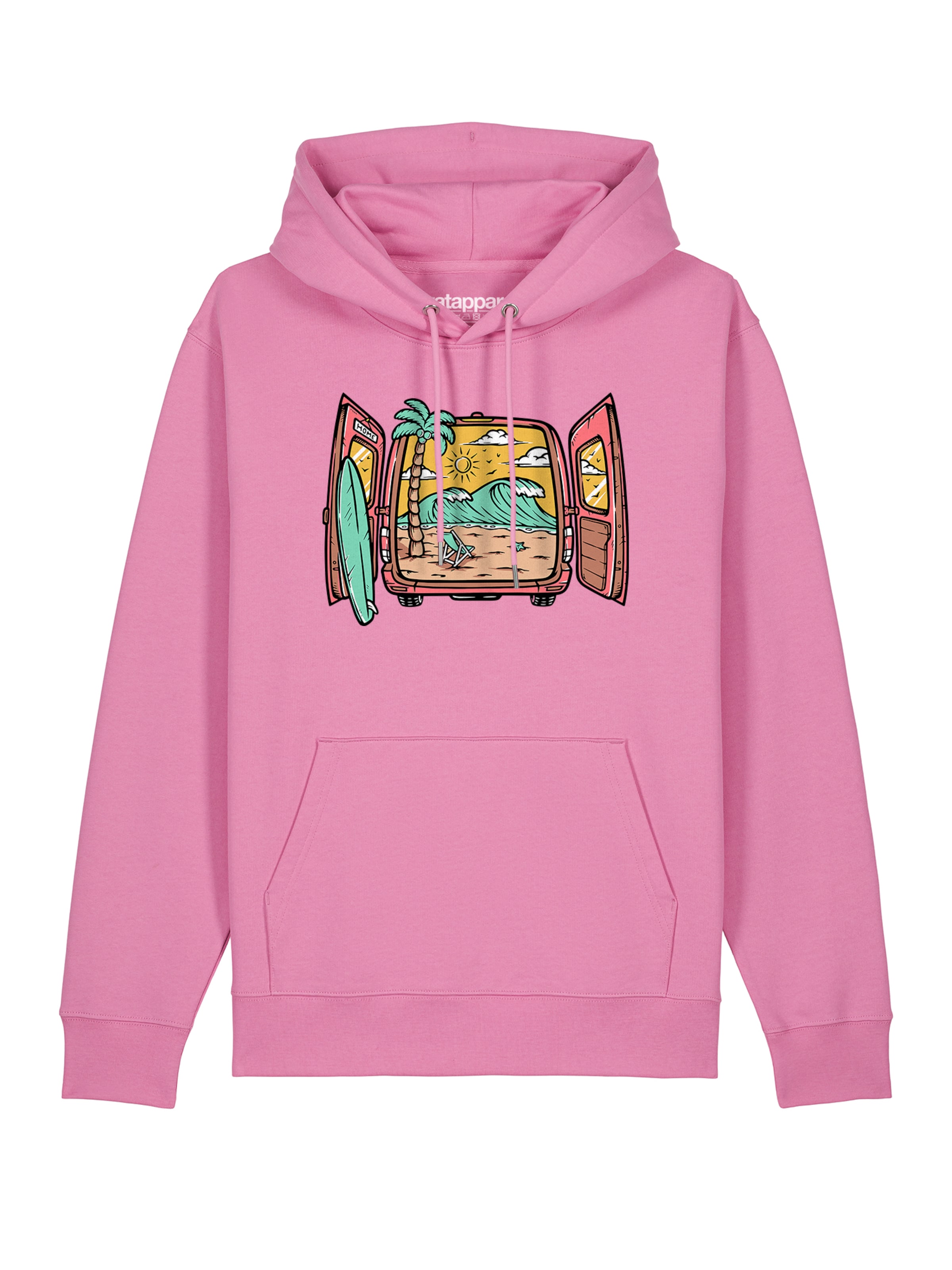 Watapparel Sweatshirt 'Surf And Beach' in Pink: Vorderseite