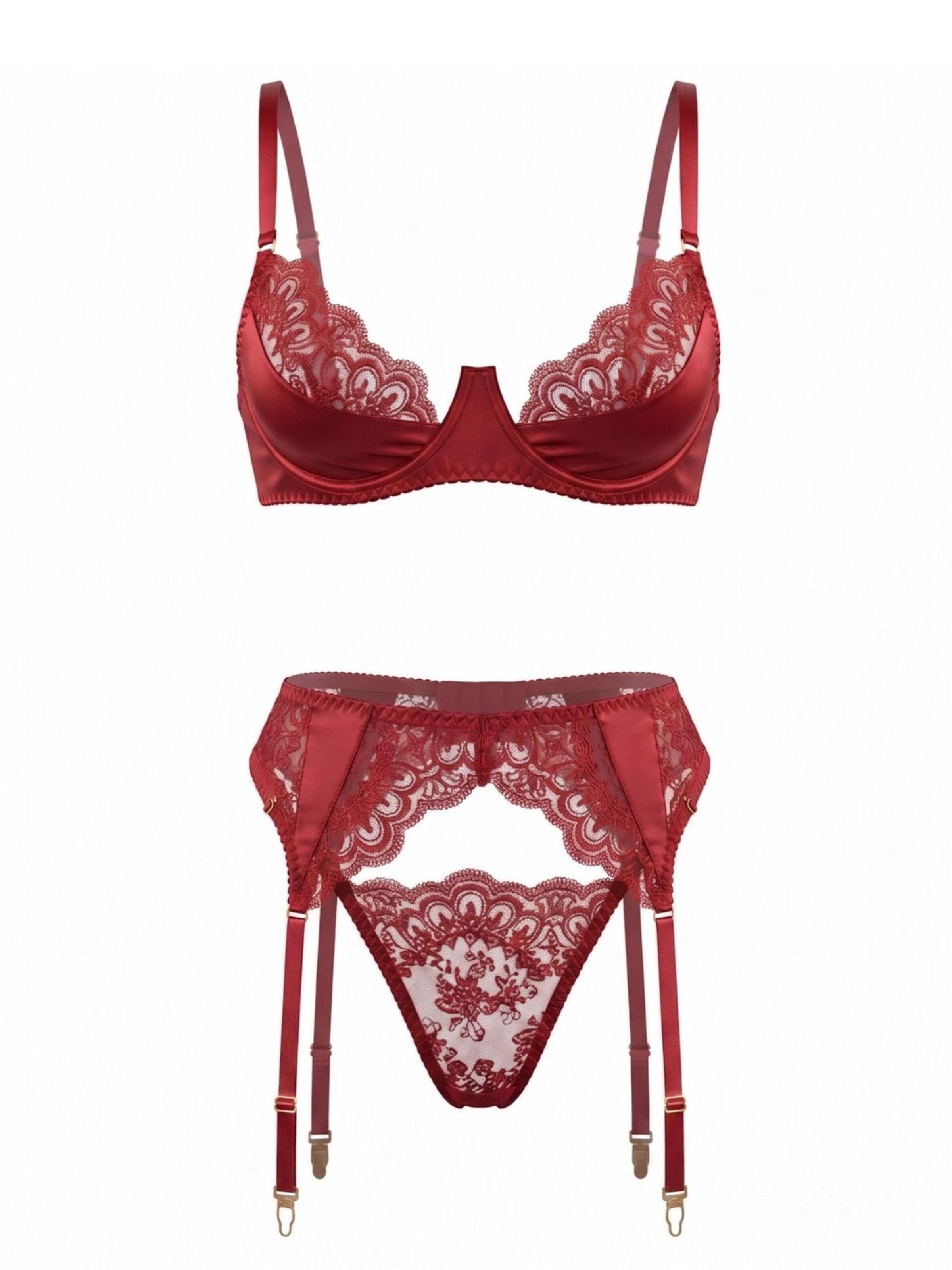 Orchibelle Balconette Wäsche-Sets 'Carmela'‌‌‌ in Rot: Vorderseite
