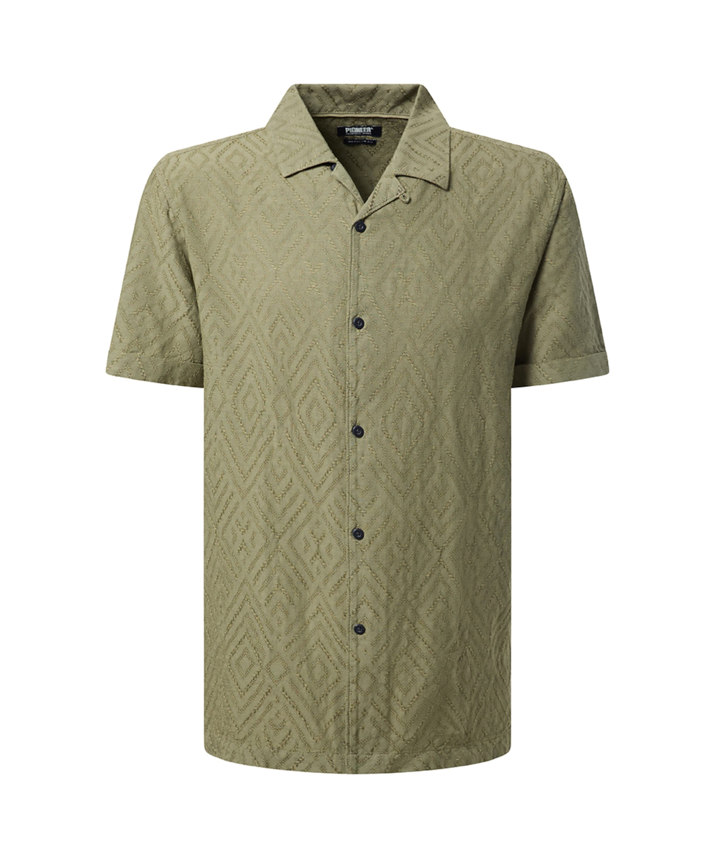 Pioneer Authentic Jeans Regular fit Button Up Shirt in Green: front