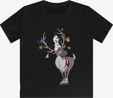 T-Shirt 'Disney Frozen Sven und Olaf Christmas ' F4NT4STIC en noir : devant