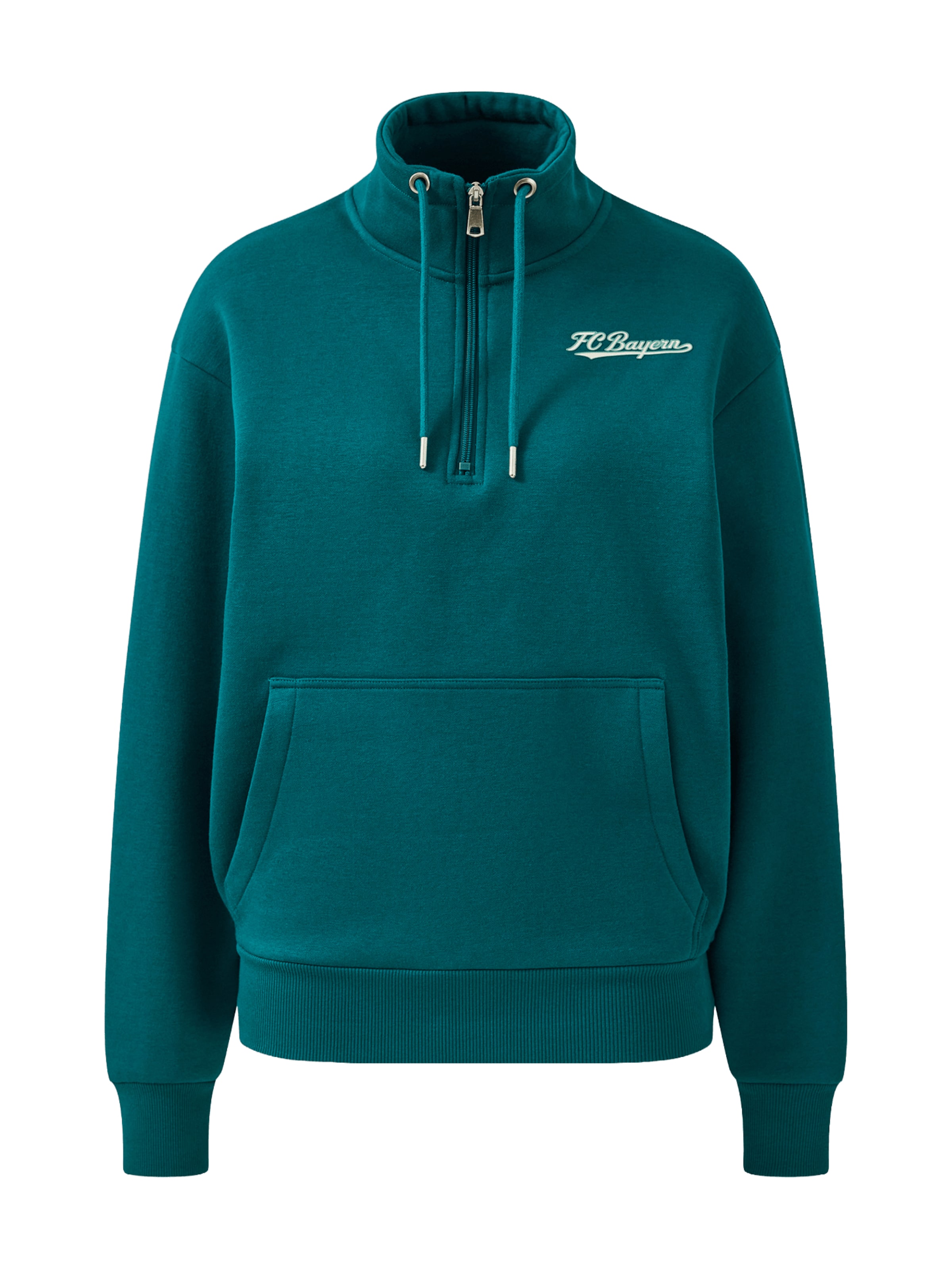 FC BAYERN MÜNCHEN Half-Zip Spring in Grün: Vorderseite