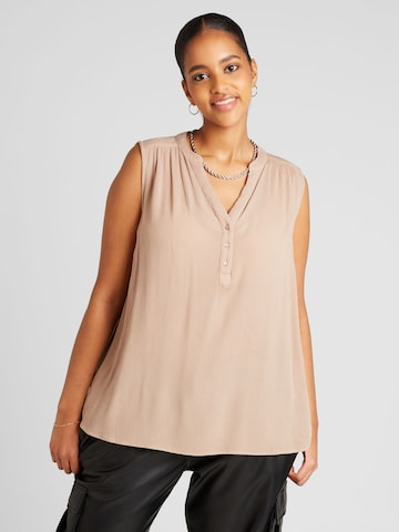 ONLY Carmakoma Bluse 'JETTE' in Beige: predná strana