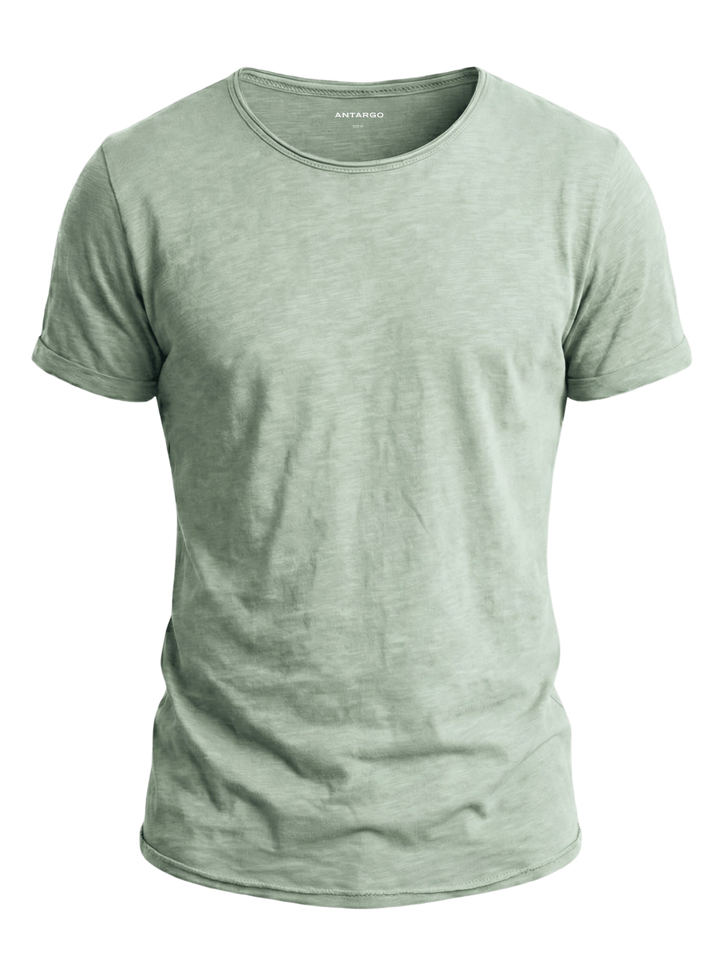 Antargo Shirt 'Basic Open Edge' in Green: front