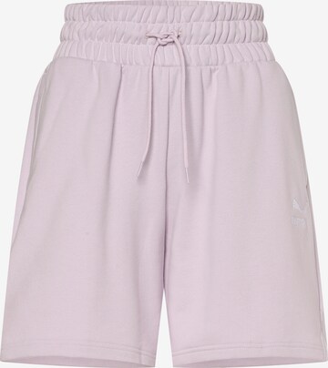 PUMA Wide leg Sportbroek in Roze: voorkant