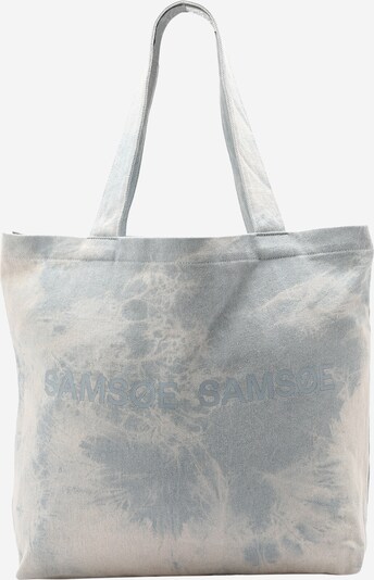 Pirkinių krepšys 'Safrinka' iš Samsøe Samsøe, spalva – nebalintos drobės spalva / mėlyna dūmų spalva, Prekių apžvalga
