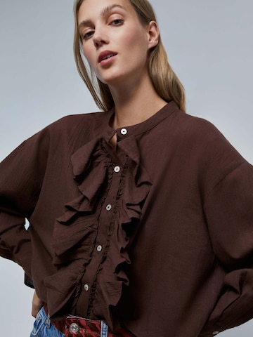 Scalpers Blouse 'Frill' in Brown