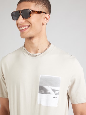 BOSS T-Shirt 'Container' in Beige