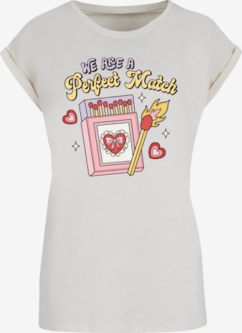 F4NT4STIC T-Shirt 'We Are A Perfect Match Love' in Beige: Vorderseite