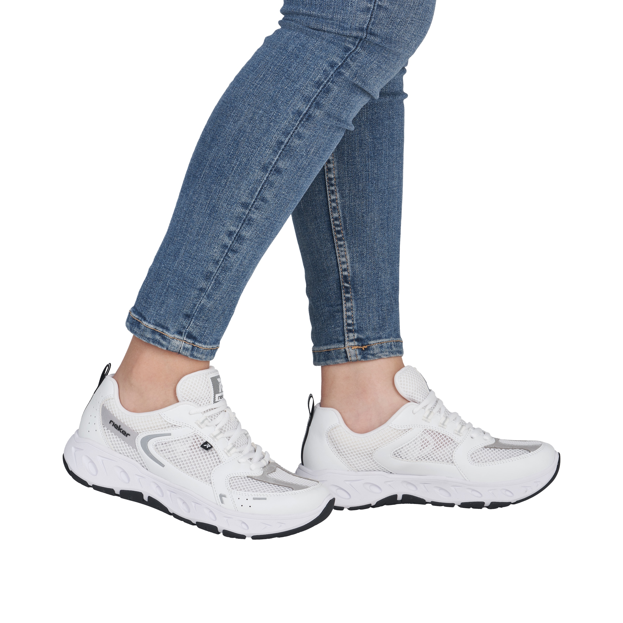 Rieker Ниски маратонки в бяло