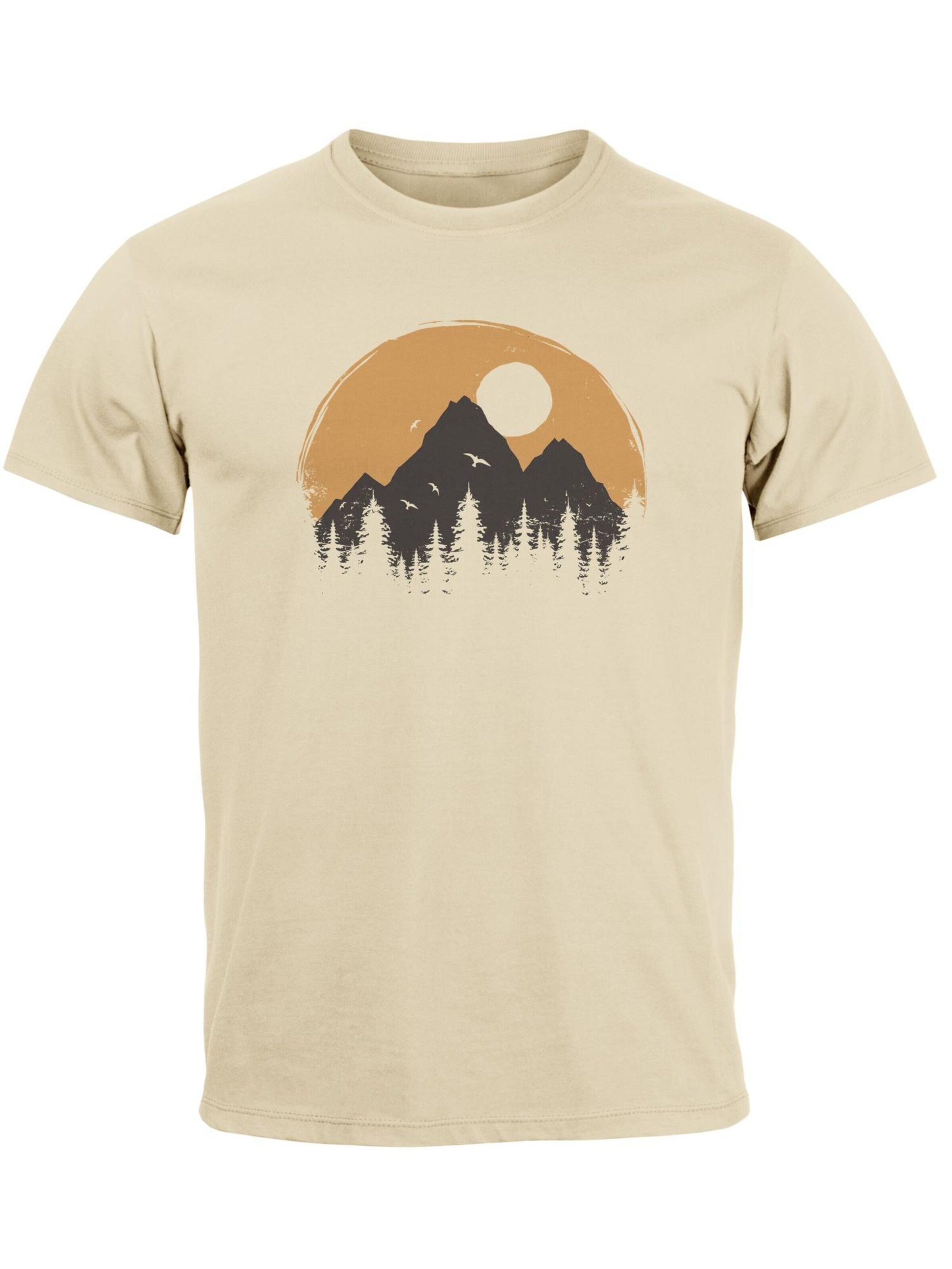Neverless Shirt 'Mountains' in Beige: front